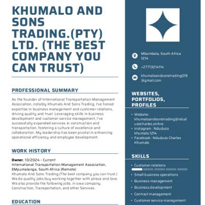 Khumalo And Sons Trading